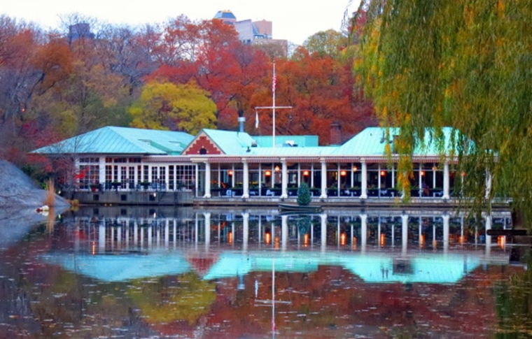 building on water in central park